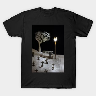 Paper craft lonely Churchyard book sculpture T-Shirt